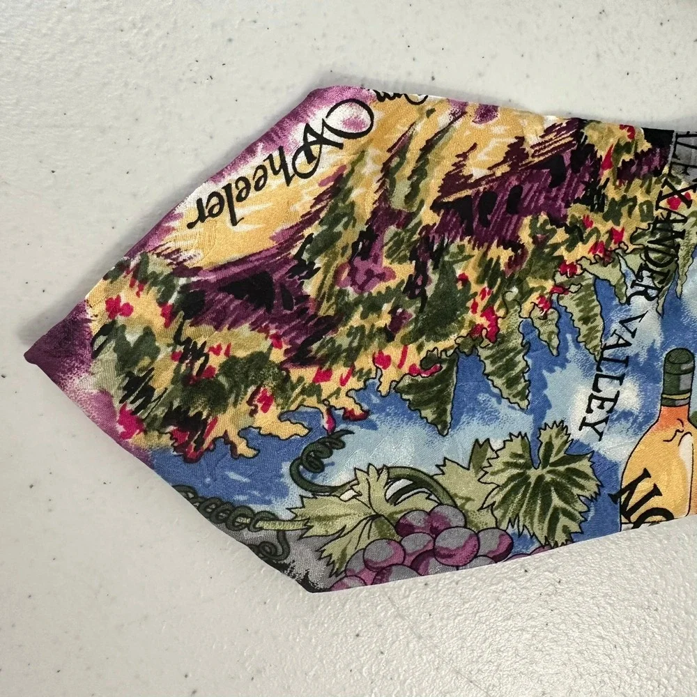 Mens Silk Vineyard Winery Print Tie Alexander Valley Pedroncelli Wine Sommelier